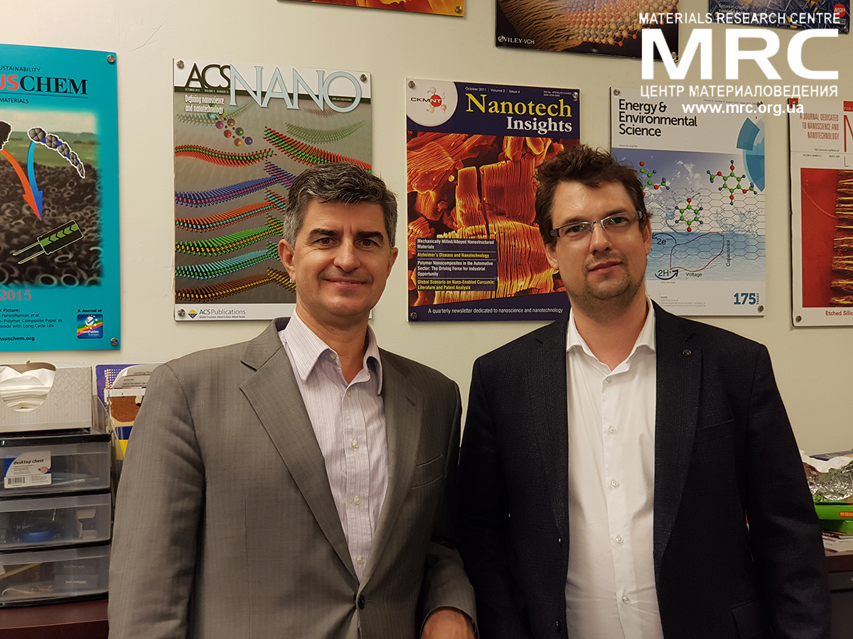 Профессор Юрий Гогоци (Университет Дрекселя,США) и профессор Zdenek Sofer (UST, Прага), в Университете Дрекселя, 18 ноября 2018 г alt