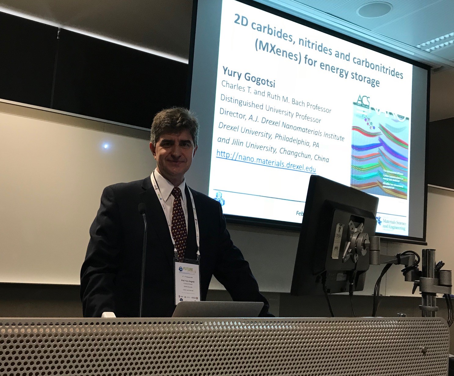 Professor Gogotsi gave a plenary lecture on  two-dimensional materials MXenes