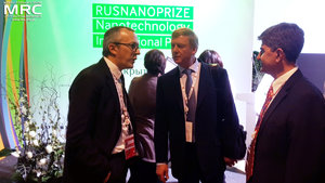 RUSNANOPRIZE 2015 laureate prof. Patrice Simon, Executive Board of RUSNANO Anatoly Chubais, RUSNANOPRIZE 2015 laureate prof. Yury Gogotsi