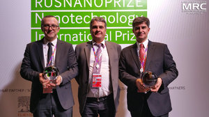 RUSNANOPRIZE 2015 laureate prof. Patrice Simon , Director of Materials Research Centre Oleksiy Gogotsi and RUSNANOPRIZE 2015 laureate prof. Yury Gogotsi