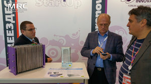 Representatives of TEEMP LLC Company Valentin Timofeev and Vladimir Tumanov, Director of Materials Research Centre Oleksiy Gogotsi