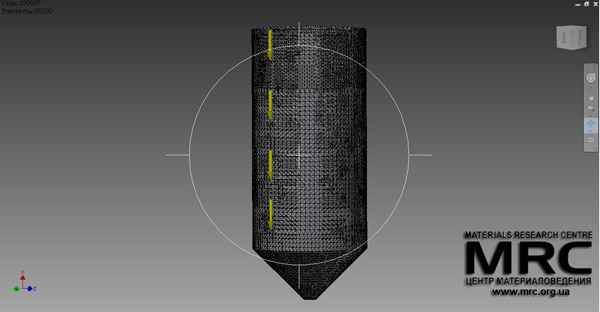 разбивка сетки мкэ и направление приложения нагрузок разбивка сетки мкэ и направление приложения нагрузок