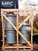 Изготовленные скруббер и фильтр для установки в технологическую линию пакуются для отправки заказчику