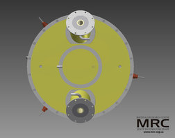 Top part of the furnace with 2 socket pipes for material supply