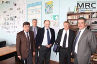 On the photo from the left: P483 project manager Sayenko S. Yu., P 482 project manager Gubynskyi M. V.,P 483 project collaborator Joseph Doninger, Dontech Global Inc., P 483 project technical monitor Dave Carter and Materials Research Centre’s director Gogotsi O. G.