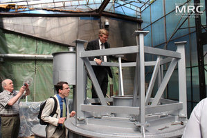 From left to right: STCU’s Deputy Executive Director (USA) Vic Korsun, Andrew Castiglioni and Dave Carter (Argonne National Laboratory, USA), Materials Research Centre, August 2013