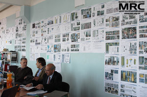 Meeting in Materials Research Centre. From left to right: Project manager M.Gubinskiy, NMetAU, Igor Barsukov, AETC, USA, and Upendra S. Rohatgi, Brookhaven National Laboratory, USA