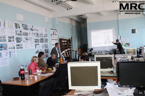 Project manager "Recycling Spent Batteries for Electric Drive Vehicles" Gubinskiy(NMetAU) shows scientific aspect of the work done