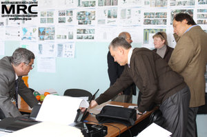 From left to right: O.Gogotsi (Materials Research Centre), Upendra S. Rohatgi(Brookhaven National Laboratory, USA), N.Dudko(STCU) I. Barsukov (AETC, USA), M.Gubinskiy(NMetAU)
