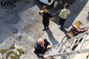 Upendra S. Rohatgi(Brookhaven National Laboratory, USA) viewed technology line, manufactured by MRC under the project "Recycling Spent Batteries for Electric Drive Vehicles", April 17, 2013