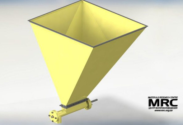 Приемный бункер со шнековым питателем , производительность 10кг/час