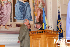 заместитель исполнительного директора УНТЦ доктор Вик Корсун, Исполнительный Директор УНТЦ Куртис Белаяч, ректор НТУУ КПИ доктор Михаил Згуровский