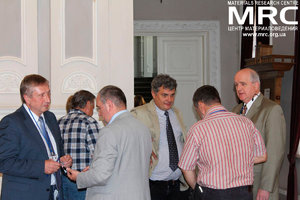 ректор НТУУ КПИ доктор Михаил Згуровский, заместитель исполнительного директора УНТЦ от США доктор Вик Корсун, Эрих Бистрикер, эксперт по сотрудничеству в области научных исследований Министерства образования и науки Германии, директор Центра Материаловедения Алексей Гогоци