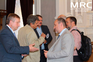 ректор НТУУ КПИ доктор Михаил Згуровский, заместитель исполнительного директора УНТЦ от США доктор Вик Корсун, Эрих Бистрикер, эксперт по сотрудничеству в области научных исследований Министерства образования и науки Германии, директор Центра Материаловедения Алексей Гогоци