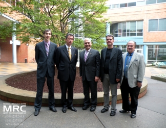 Первый секретарь миссии Украины в ООН А.Ионин ( The first secretary of mission of Ukraine is in UNO O.Ionin), Полномочный Посол, Постоянный представитель Украины при ООН Ю.Сергеев (Chairman of representative Office of Ukrainian mass and Plenipotentiary Ambassador, Permanent representative of Ukraine at UNO of Y.Sergeev ), Декан Инжинирингового центра доктор С.Гучери (Dean of the Engineering center dr. S.Gucheri) Слева направо: Первый секретарь миссии Украины в ООН А.Ионин ( The first secretary of mission of Ukraine is in UNO O.Ionin), Полномочный Посол, Постоянный представитель Украины при ООН Ю.Сергеев (Chairman of representative Office of Ukrainian mass and Plenipotentiary Ambassador, Permanent representative of Ukraine at UNO of Y.Sergeev ), Декан Инжинирингового центра доктор С.Гучери (Dean of the Engineering center dr. S.Gucheri), директор "Центр материаловедения"А.Гогоци ( Director of LTD "Materials research centre" A.Gogotsi)