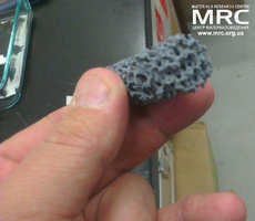  Highly porous perovskite material, produced by Nina Orlovskaya research group at the  laboratory