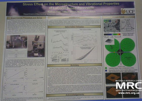 Poster presentation Stress effect on the microstructure and vibrational properties of LaCo O3 based perovskite by Nina Orlovskaya, Department of Mechanical and Aerospace Engineering, University of Central Florida