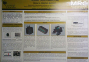  Poster presentation Thermal energy harvesting from a porous burner, by prof. Nina Orlovskaya,Department of Mechanical and Aerospace Engineering, University of Central Florida