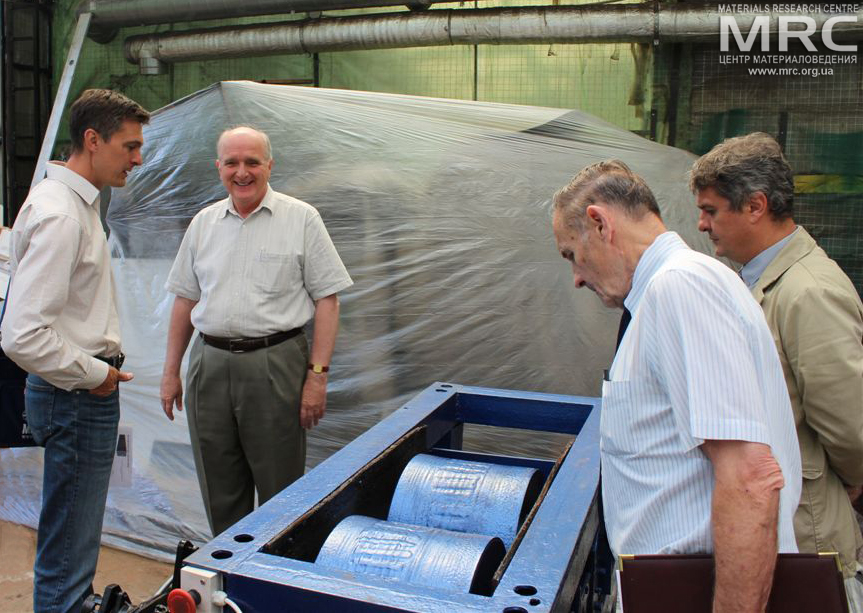 Work discussion with expeditor about packing and transportation equipment manufactured by MRC, Materials Research Centre, August 2013 