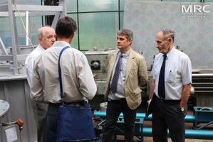 Expeditor, Vic Korsun (STCU Deputy Executive Director (USA), O. Gogotsi (Materials Research Centre), project collaborator Joseph Doninger (Dontech Global Inc., USA),Materials Research Centre, August 2013