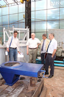 Expeditor, Vic Korsun (STCU Deputy Executive Director (USA), O. Gogotsi (Materials Research Centre), project collaborator Joseph Doninger (Dontech Global Inc., USA),Materials Research Centre, August 2013