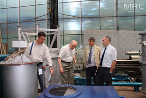 Work discussion about packing and transportation of the filter system, annealing furnace, scrubber, receiving hopper, Materials Research Centre, August 2013