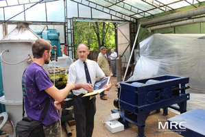 T. Moshnyaga (MRC), Joseph Doninger (Dontech Global Inc., USA), O. Gogotsi (MRC Director),Vic Korsun (STCU Deputy Executive Director (USA), Materials Research Centre, August 2013
