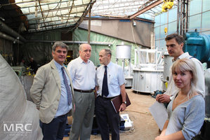 Work discussion with expeditor about packing and transportation equipment manufactured by MRC, Materials Research Centre, August 2013